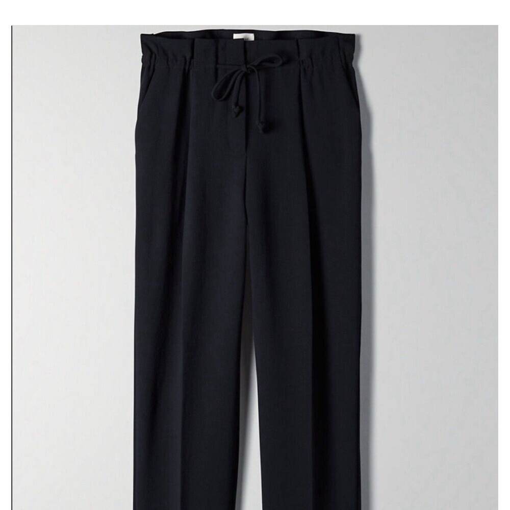Wilfred Black Cropped Drawstring Trousers